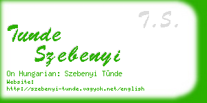 tunde szebenyi business card