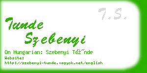 tunde szebenyi business card